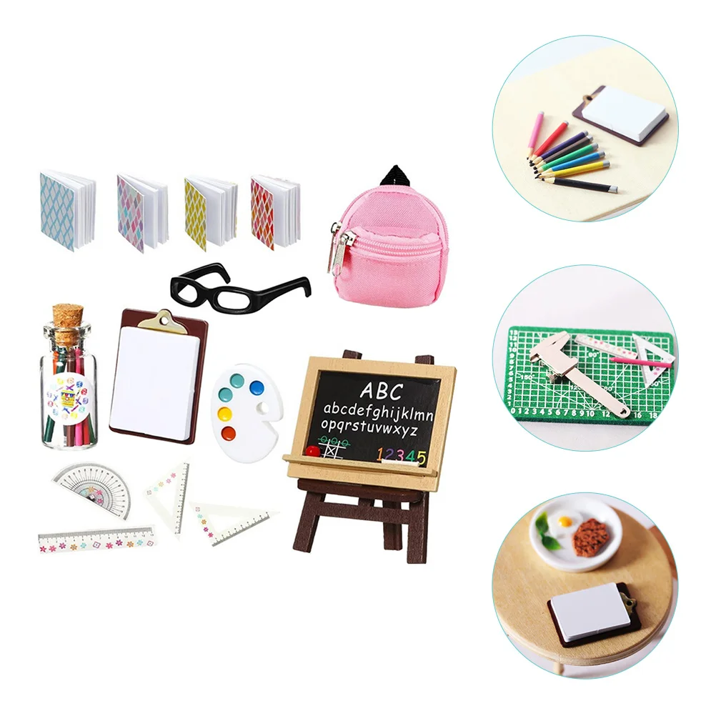 

of Adorable School Bag Model Interesting Miniature Pencils Lovely Fake Learning Tools