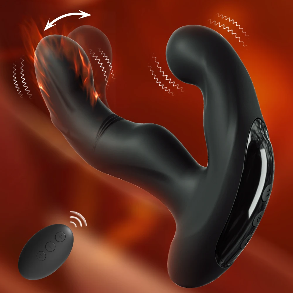 Massaggiatore prostatico vibratore maschile plug anale riscaldamento vibratore dito masturbatore ano giocattolo del sesso per donne uomini_voghion.com
