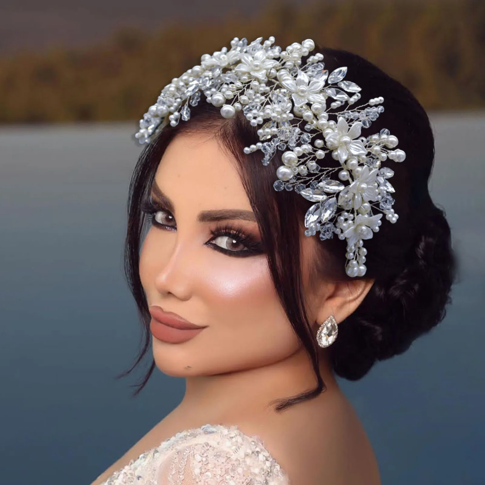 Dz023 Fashion Wedding Headpiece Crystal Pearl Hair Piece