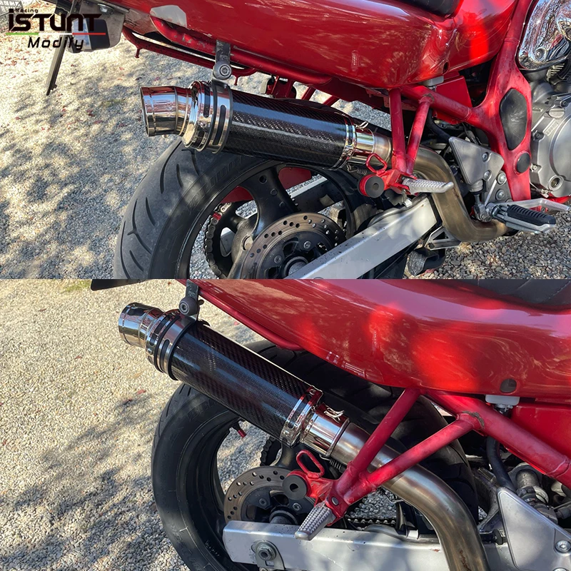 Universal 51mm/60mm Motorcycle Exhaust Escape Moto Systems Modify Carbon Fiber Muffler With Removable DB Killer For R15 CBR 500 - Image 2