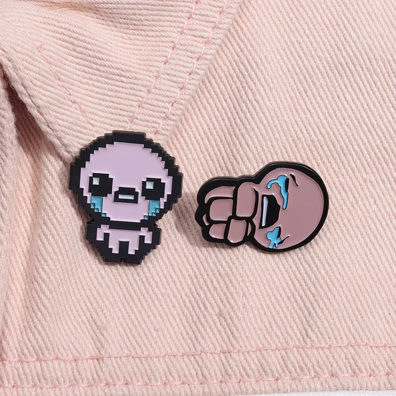 

2 Pcs Creative New Weeping Doll Enamel Pin Badge Decoration Alloy Brooch Pins for Clothes