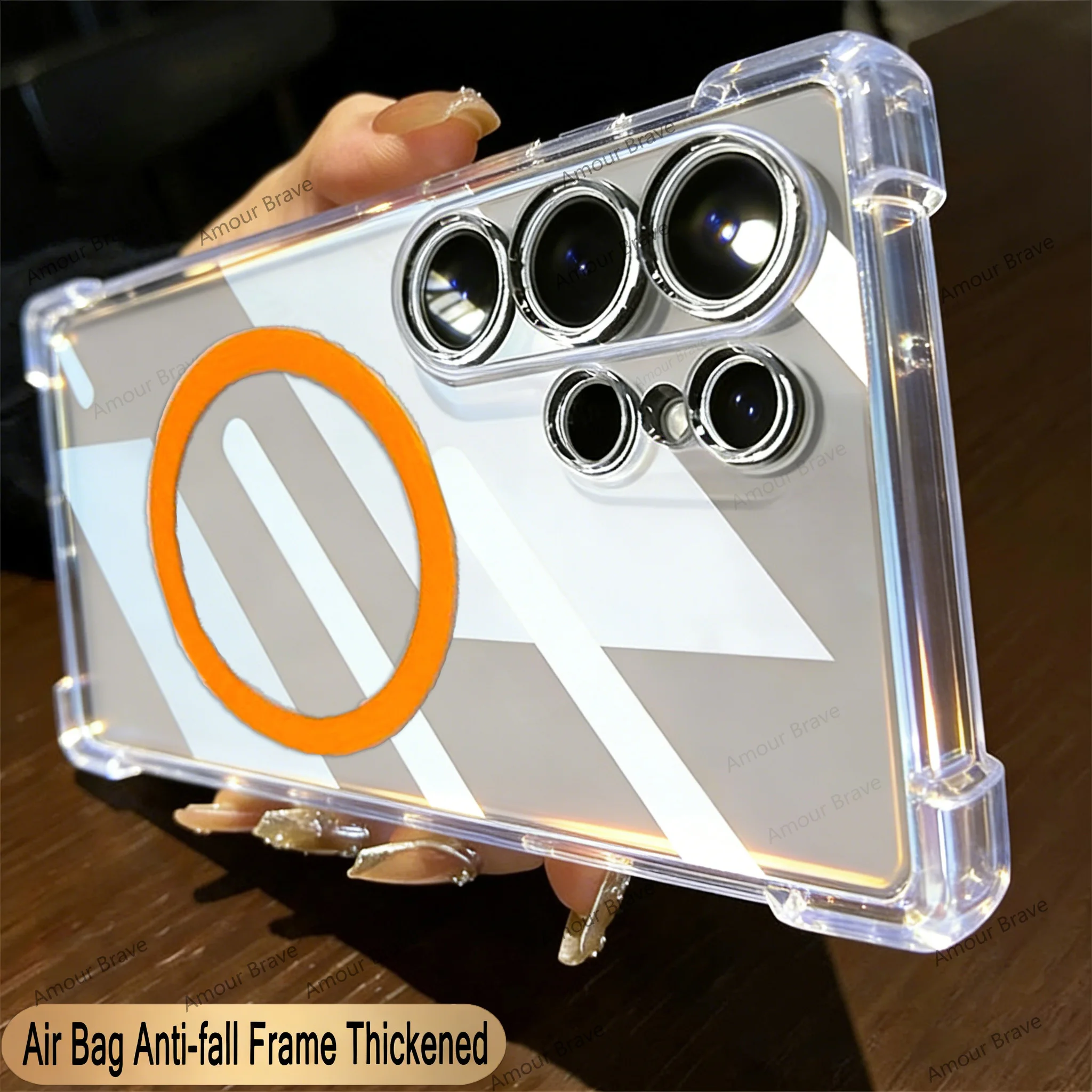 Transparent Armour Magnetic Case with Reinforced Shockproof Protection
