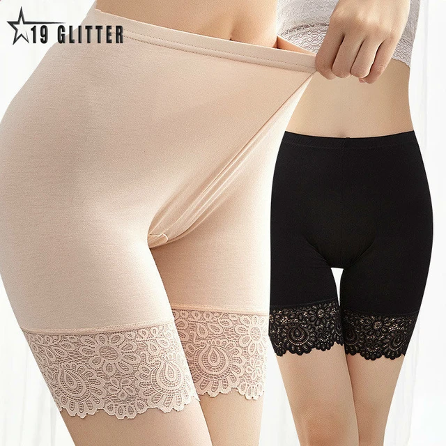 Anti Chafing Female Panties Lace Seamless Safety Short Pants Womens High  Waist Stretch Shorts Briefs Slimming Under Skirt Shorts - AliExpress