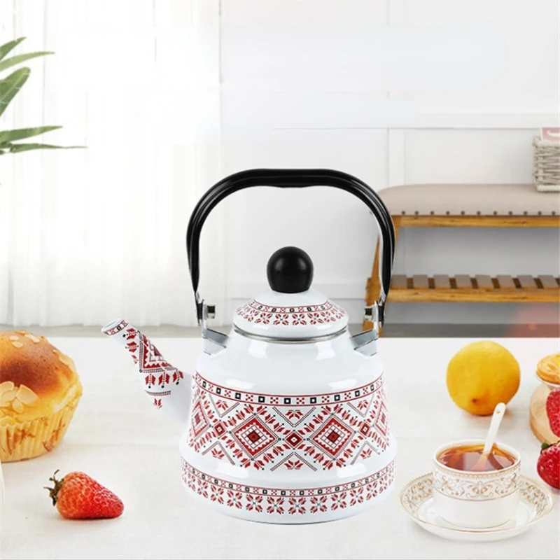 PrintedKettleBodyEnameledKettleCoffeeMilkTeaPotHouseholdWater