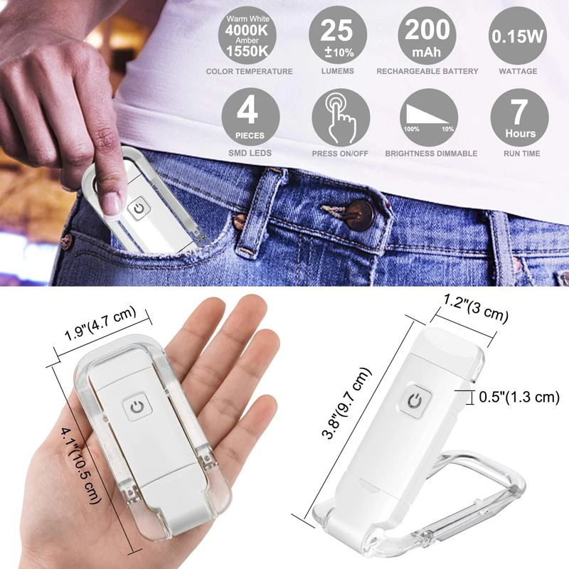 LED Light Book Light USB Rechargeable Led Light Book Reading Light