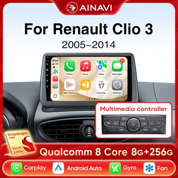 Ainavi Radio de coche para Renault Clio 3 2005-2014 inalámbrico CarPlay Android Auto 4G reproductor Multimedia navegación GPS 2din Autoradio 1