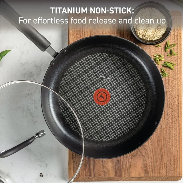 T-fal Ultimate Hard Anodized Nonstick 17 Piece Cookware Set, Black - Jolinne