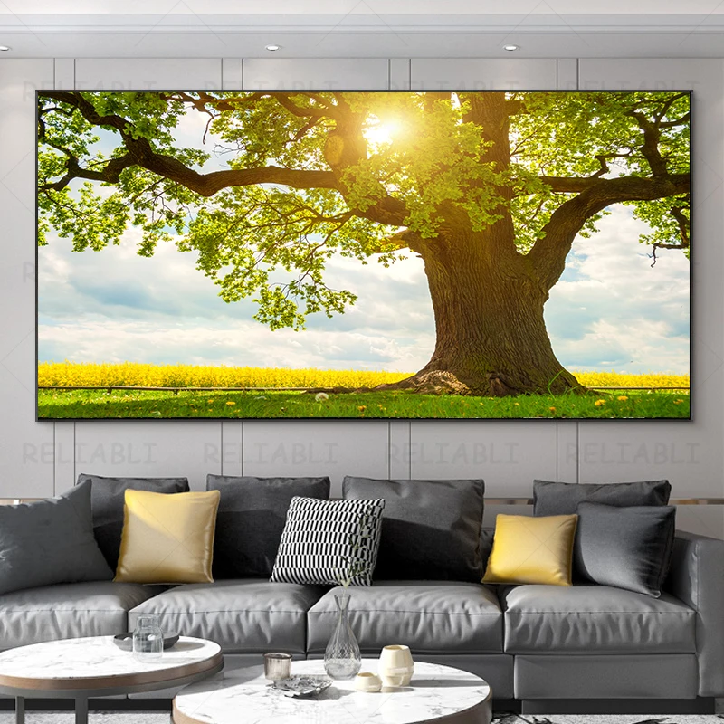 Vivid Forest Tree Art Painting Posters And Prints On Canvas (Without Frame)