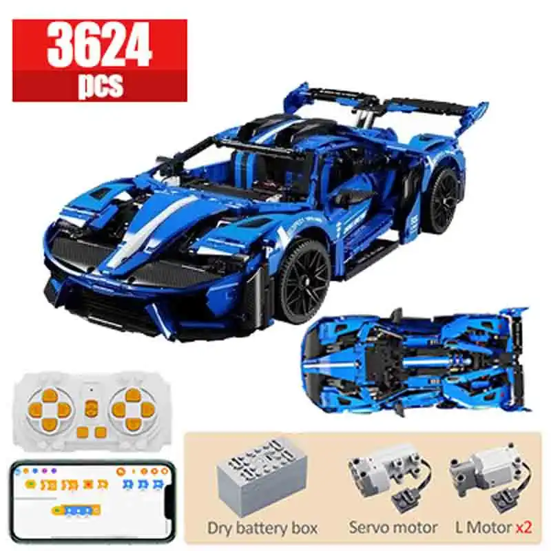 

High Tech Le GT 1:8 Concept Supercar Racing Vehicle Static Version MY88016 Moc Bricks Technical Model Buliding Block Toy 3624pcs