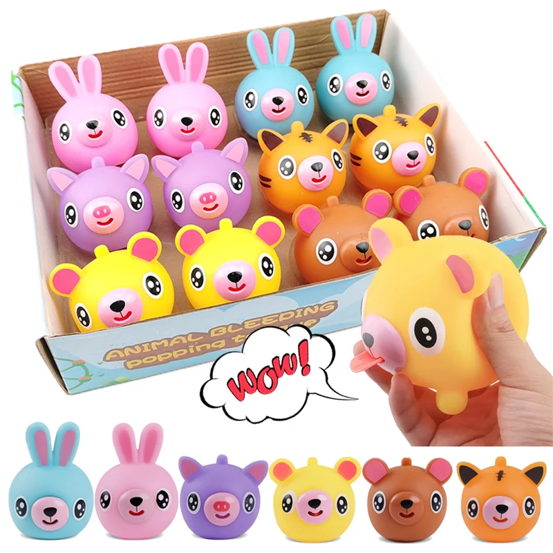 

Talking Animal Pinch Ball Baby Squeeze Toys Tongue Out Stress Relief Toy for Kids Adult Soft Rubber Animal Vent Balls Fidget Toy