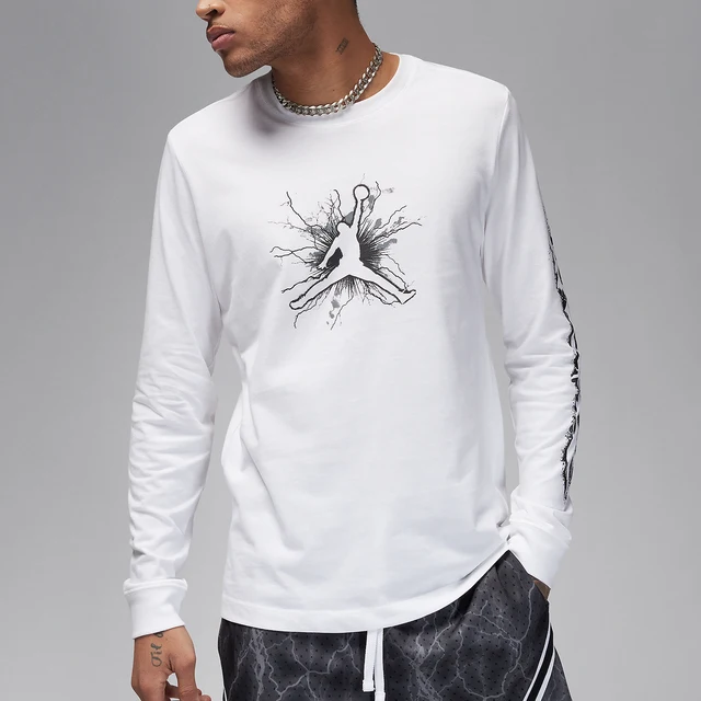 Nike T-shirt à manches longues en tricot à col rond imprimé décontracté pour hommes JORDAN authentique FN5973-100 1