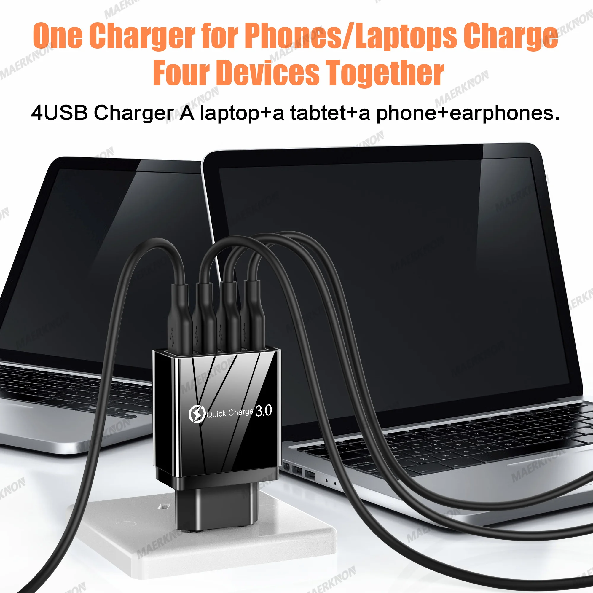 USB Charger Quick Charge 3.0 Wall Charger For iPhone 16 Samsung Xiaomi Huawei Multi Ports USB Fast Charge Phone Power Adapter