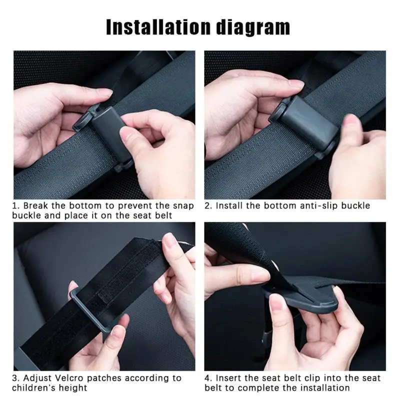 Easy-to-use Youth Safety Restraints Adjustable Children's Car Seat Belts Anti-snag Harnesses With Neck Protection