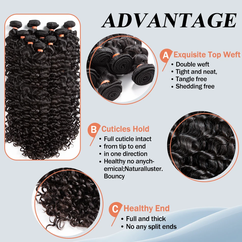 30 40 Inch Loose Deep Wave Human Hair Bundles Brazilian Curly 3 4 Bundles Raw Hair Extensions Double Weft Bundle