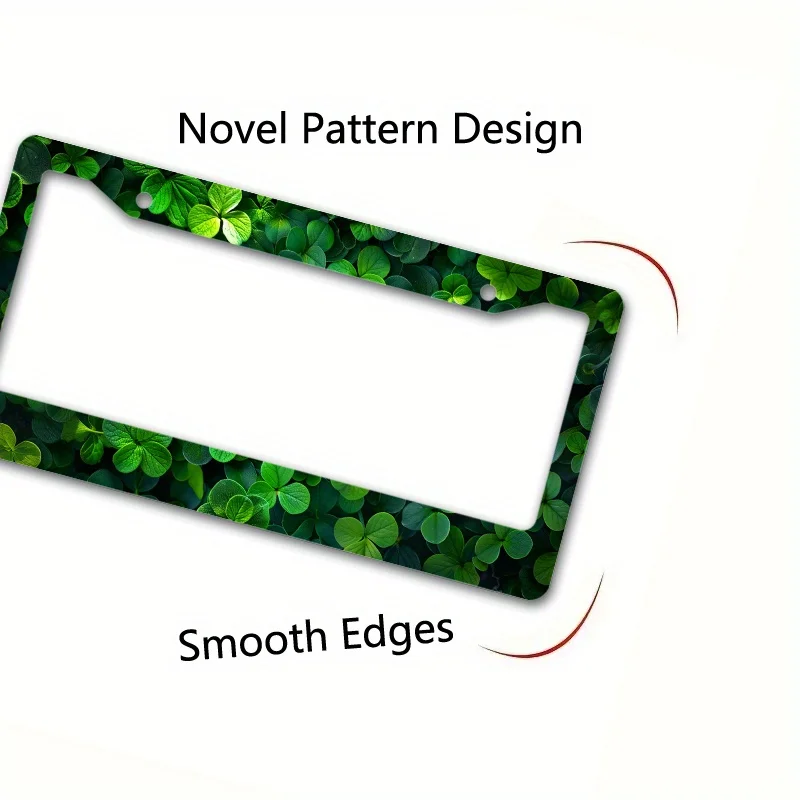 성 패트릭의 날 금속 프레임 짙은 녹색 1개 성 패트릭의 날 테마 금속 번호판 프레임 6.3x12.2인치