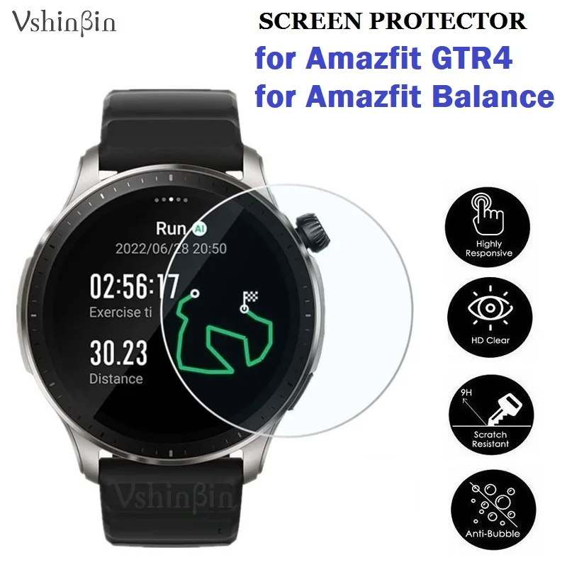 

100PCS Screen Protector for Amazfit GTR4 Smart Watch Tempered Glass Scratch-Proof Protective Film for Amazfit Balance