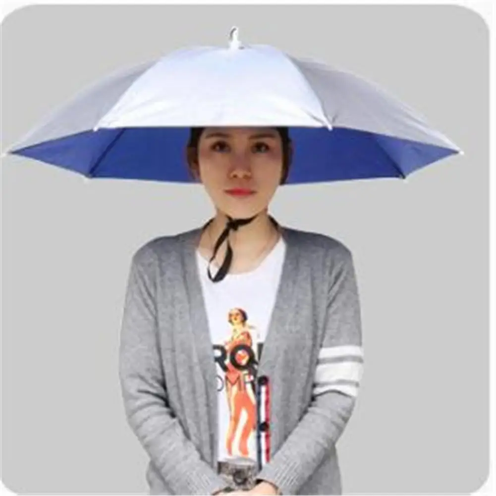 77cm Head-mounted Sunshade Umbrella Fishing Hat Umbrella Sunscreen Rain Outdoor Fishing Umbrella