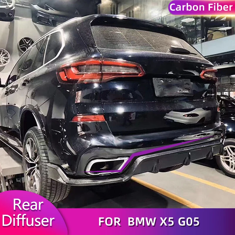 

Carbon Fiber Car Rear Bumper Diffuser Lip Spoiler for BMW X5 G05 M Sport 2019 2020 Auto Rear Diffuser Lip Splitters Body Kit