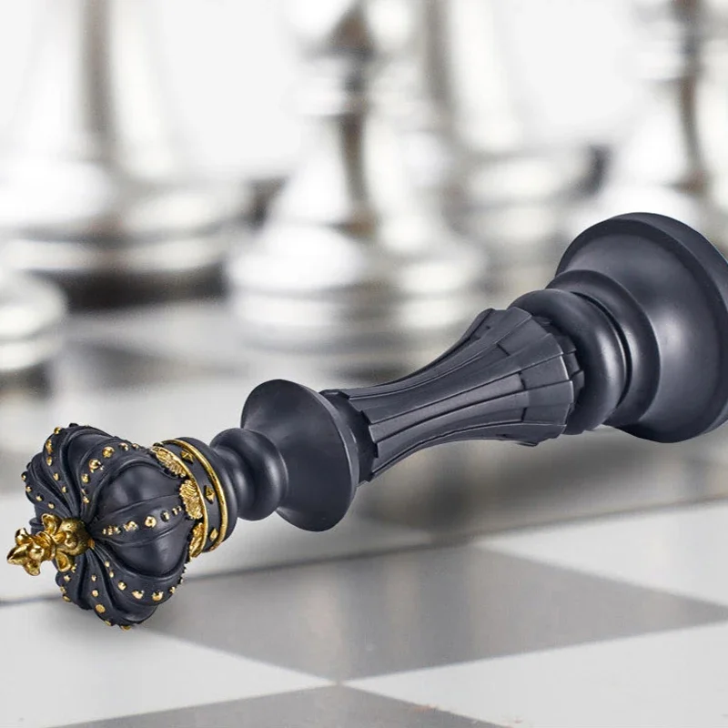 Chess Resin Ornaments Desk Decor Crafts King Queen Small Chess Statue Nordic Home Artwork Living Room Decoration Furnishings magnetic chess set board game wooden chess foldable chess board folding chess board chess timer chess pieces and board table games chess puzzle game chess pieces