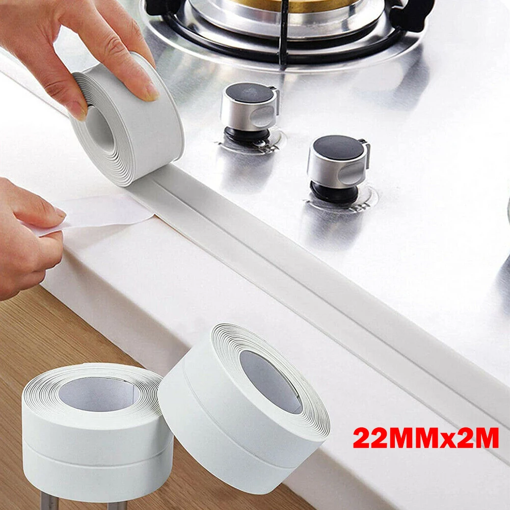 Sealing Strip Bath Sealing Strip Home PVC Waterproof White 2M*22mm Mould Proof For Basin For Bathtub Brand New