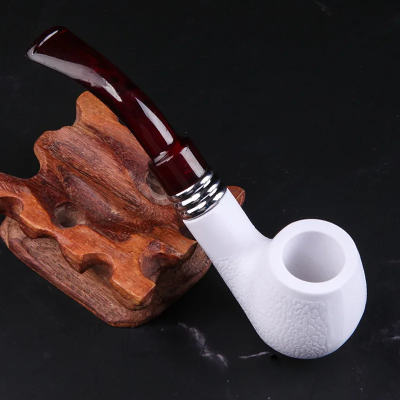 

Classic Smoking Pipe Meerschaum Durable Patchwork Ppe Tobacco Cigarettes Cigar Pipes with Rubber Ring 1 PC