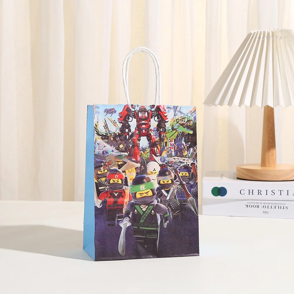 1/3/6 stücke Cartoon Ninja Geschenk Taschen Ninja Geburtstag Party Papier Süßigkeiten Behandeln Goody Tasche Mädchen Gefälligkeiten Baby dusche Dekoration Lieferungen – Detail 5