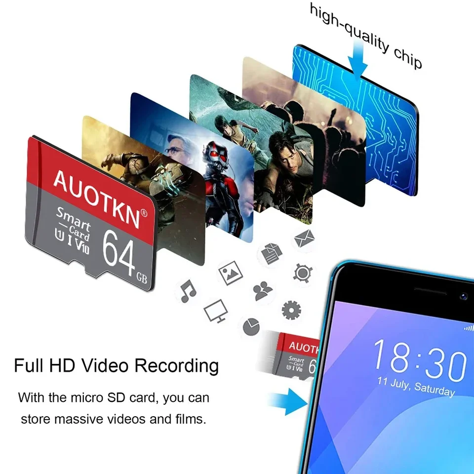 2 confezioni da 128 GB Micro Scheda di memoria Class 10 TF Card con