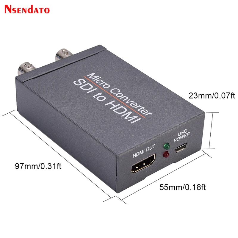 SDI to HDMI HDMI to SDI Converter Adapter Mini 3G HD SD-SDI Video Micro Converter with Audio Auto Format Detection for Camera TV