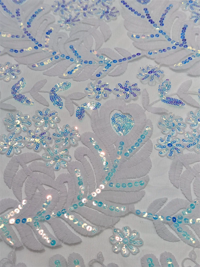 Nigerian Hot Sale Lace Orange Mesh Fabric 2022 African Fashion Sequins Tulle Lace French For Women Wedding Party Dress Sew