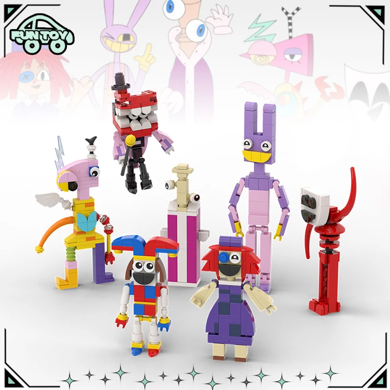 

The Amazing Digital Circus Building Blocks Pomni Jax Puzzle Block Digital Circus Building Block Toys Kids Cute Halloween Gifts