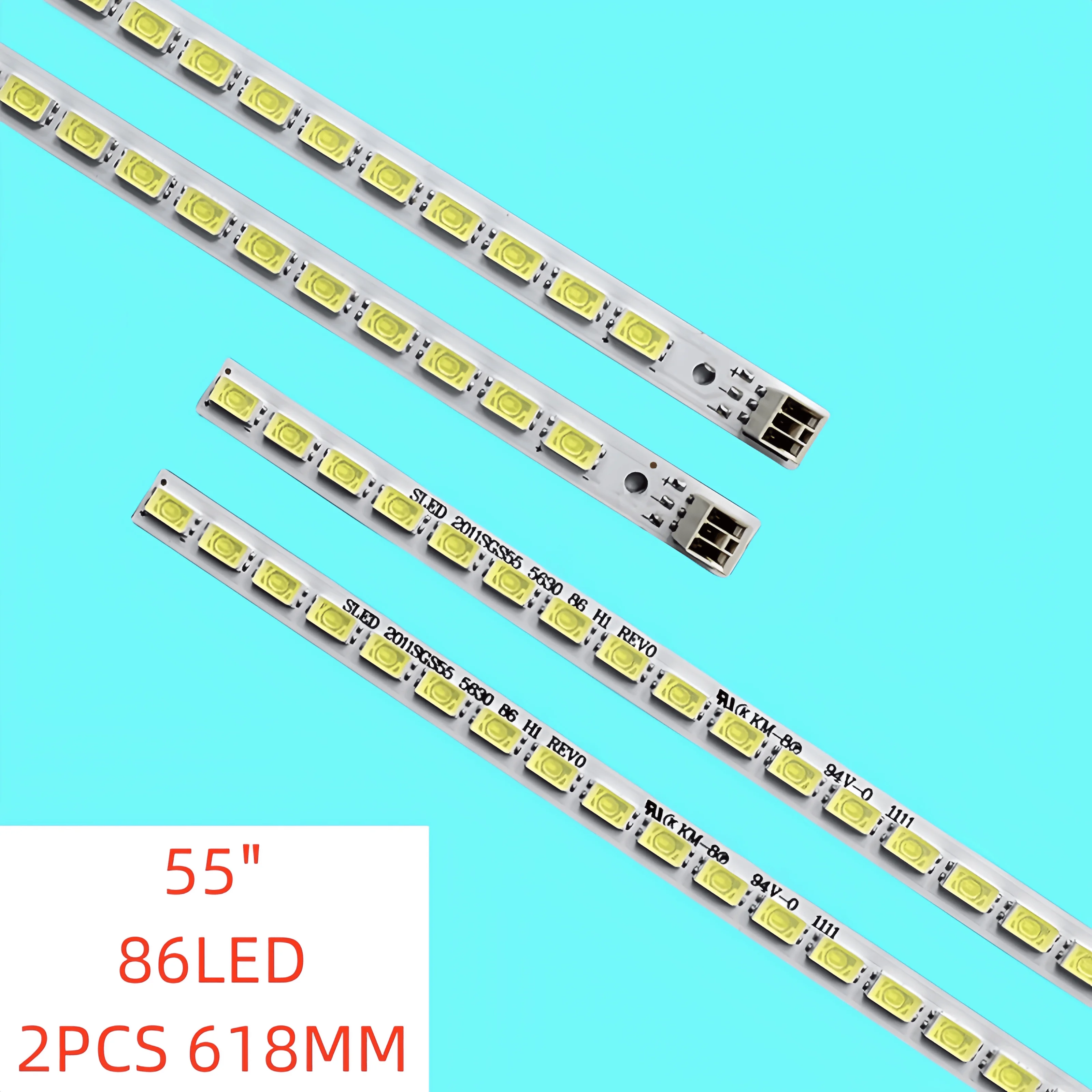 2PCS/SET LED Backlight Strip For TCL SLED 2011SGS55 5630 86 H1 REV0 LJ64-03045A 55FT5643 LTA550HJ12 LTA550HQ14 L55E5200B 86LED 1pcs set smart tv led backlight bar strip 48inch vnb 7020pkg 72ea rev0 2 for tx 48c300b lsc480hj02 side light accessories repair