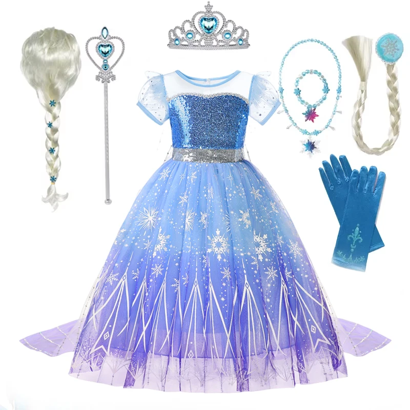 Vestito Elsa Frozen Vestito Principessa Bambina Amazon Halloween - Main Image