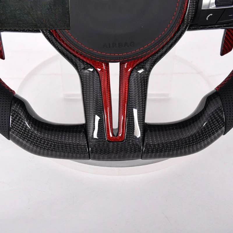 BMW F06 F10 F20 F21 F22 F30 F31 F32 F34 F36 F80 F82 F87 F90 M3 M4 M5 M6 용 맞춤형 LED 카본 파이버 알칸타라 스티어링 휠