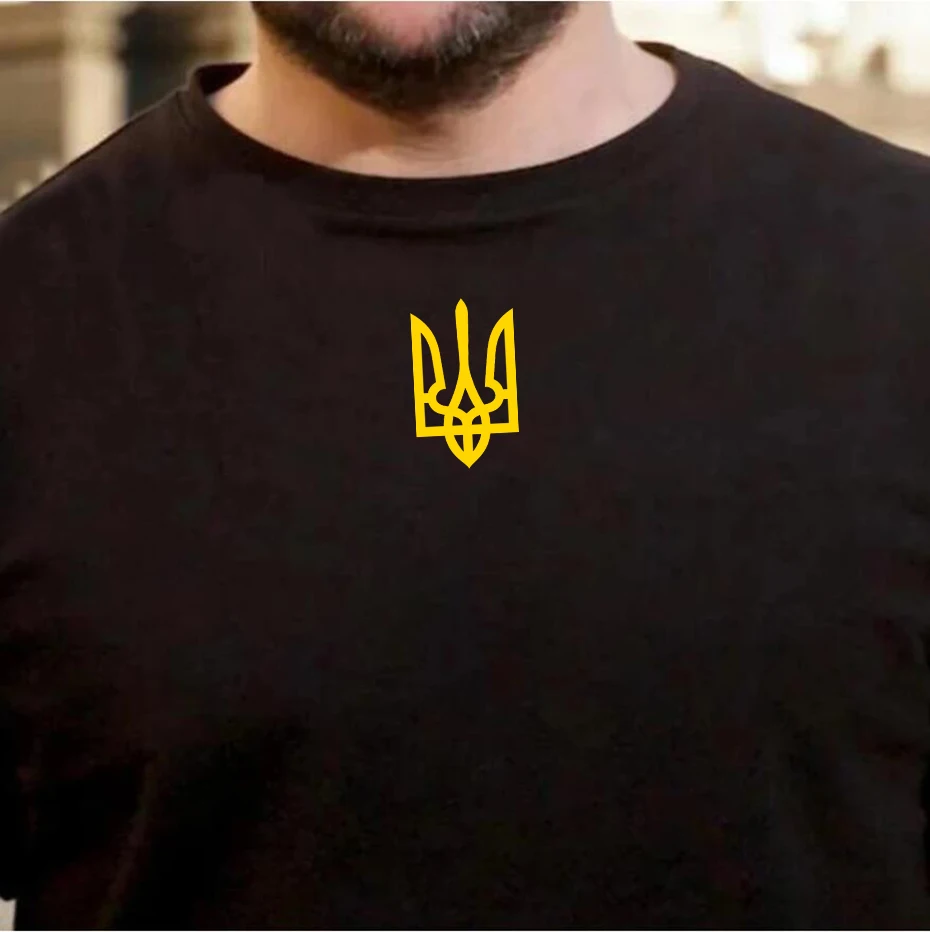 Ukraine Trident Symbol T-Shirt – Men's Tryzub Tee, Military Green, Premium Cotton, Graphic Tee, Patriotic Apparel 5 thumbnail image