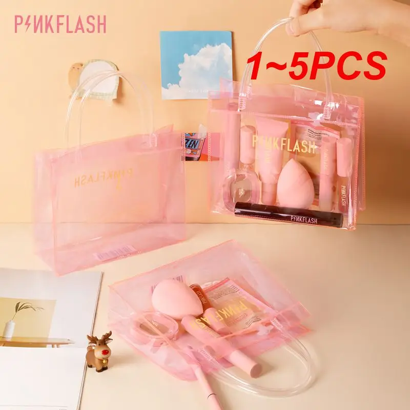 

1~5PCS Handbag Gift Bag PVC Waterproof Travel Pouch Cosmetic Storage Pouch Simple Design Transparent Bag Women Handbag