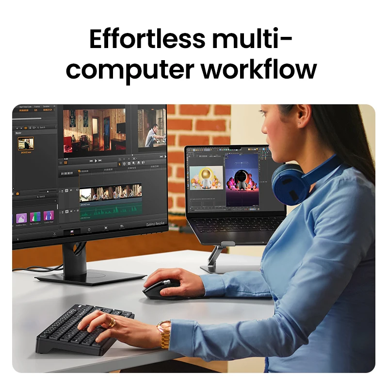 UGREEN Hyper-Fast Scroll Wireless Mouse Bluetooth 5.4 2.4G Ergonomic 5000DPI for MacBook Tablet Laptops Computer PC Mice view 6