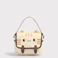 Furry Cat Bag Adorable Kitten Handbag Cute Plush Backpack for Woman Kids Cartoon Clutch Bag - Image 4