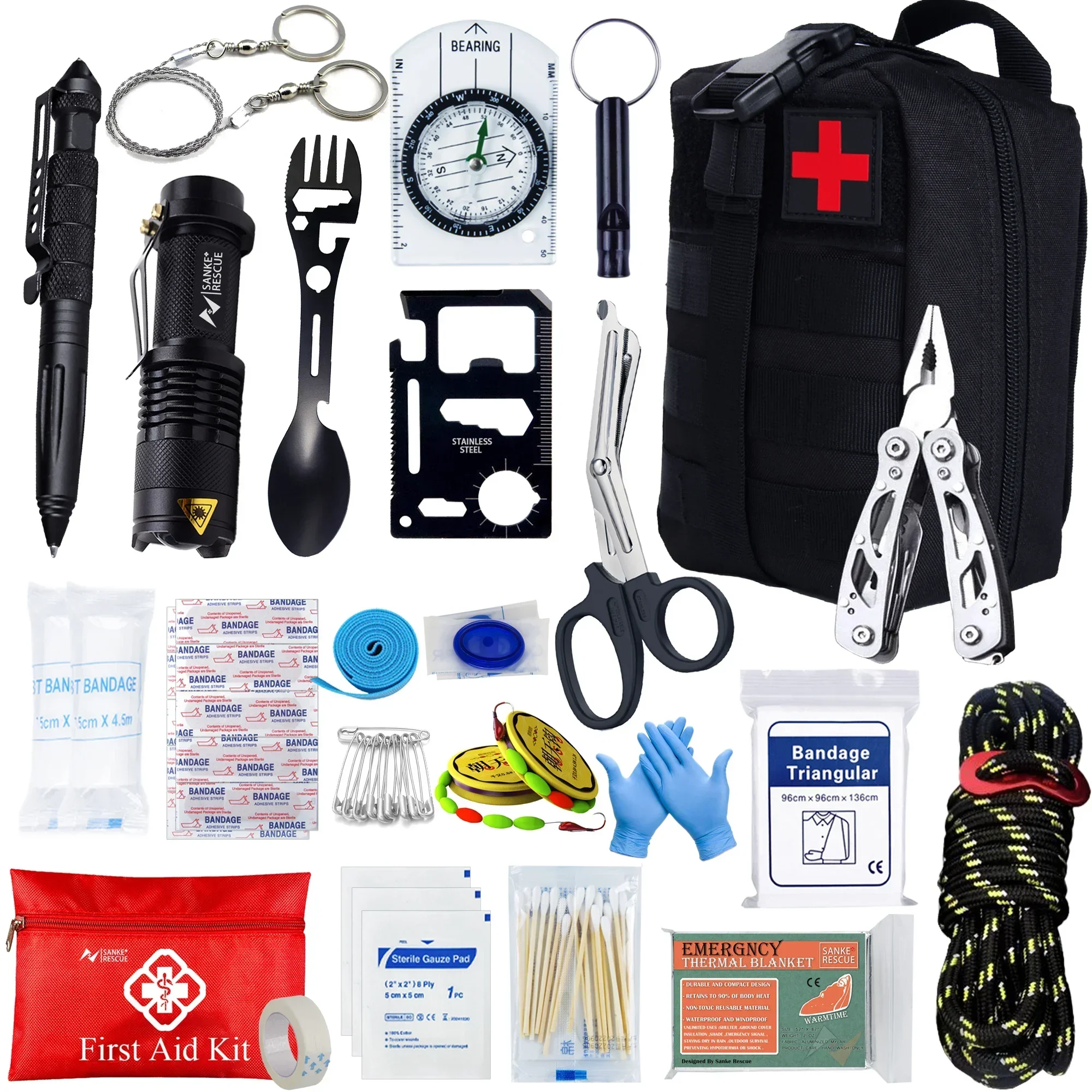 First aid kit EDC Pouch Ifak Car Accessories Survival Kits Camping Equipments Survival Bag Self-defense Outdoor Emergency