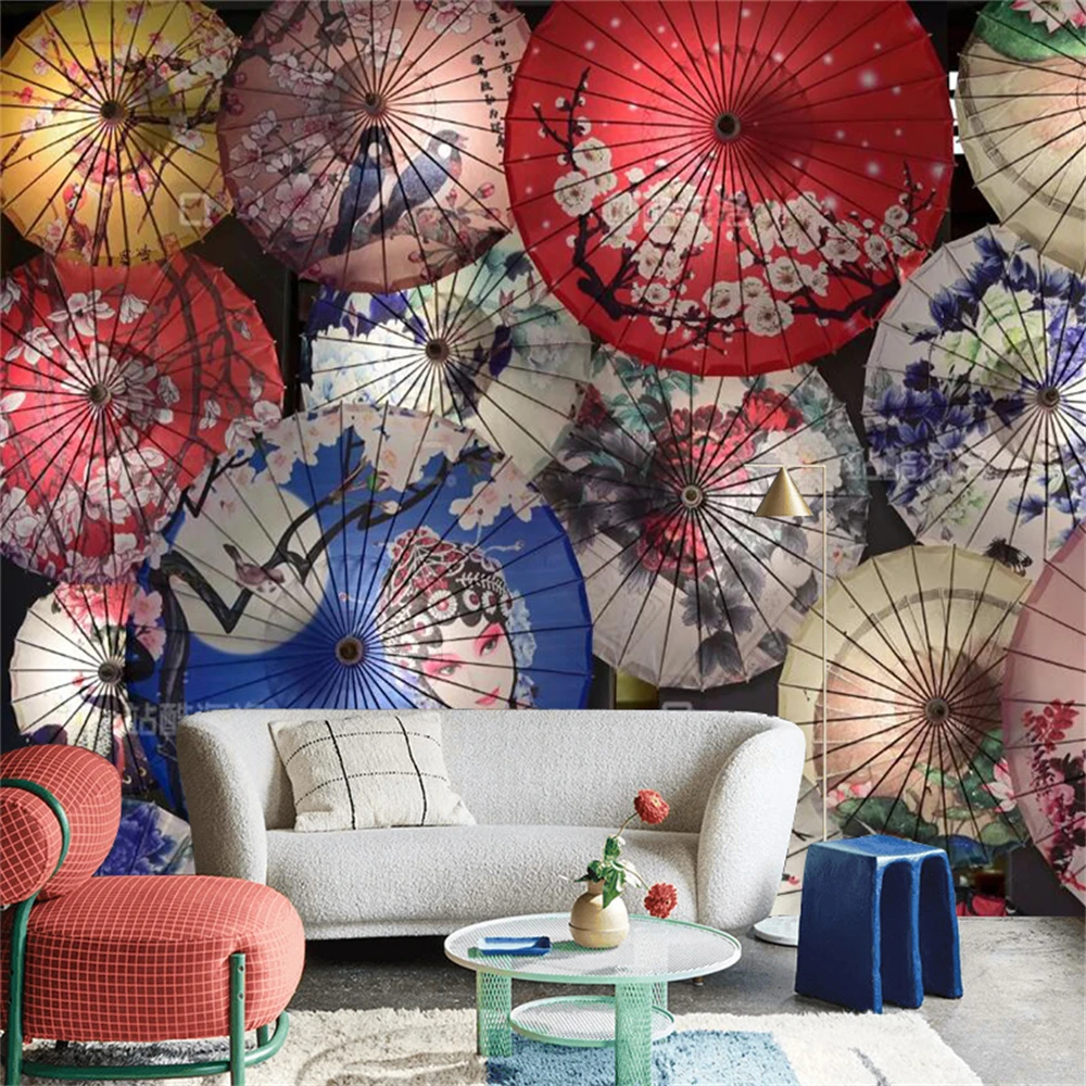Custom papel de parede wall stickers Japanese umbrella Wallpaper for living  Room art mural wallpapers home decor 3D decoration - AliExpress, image size:1000x1000