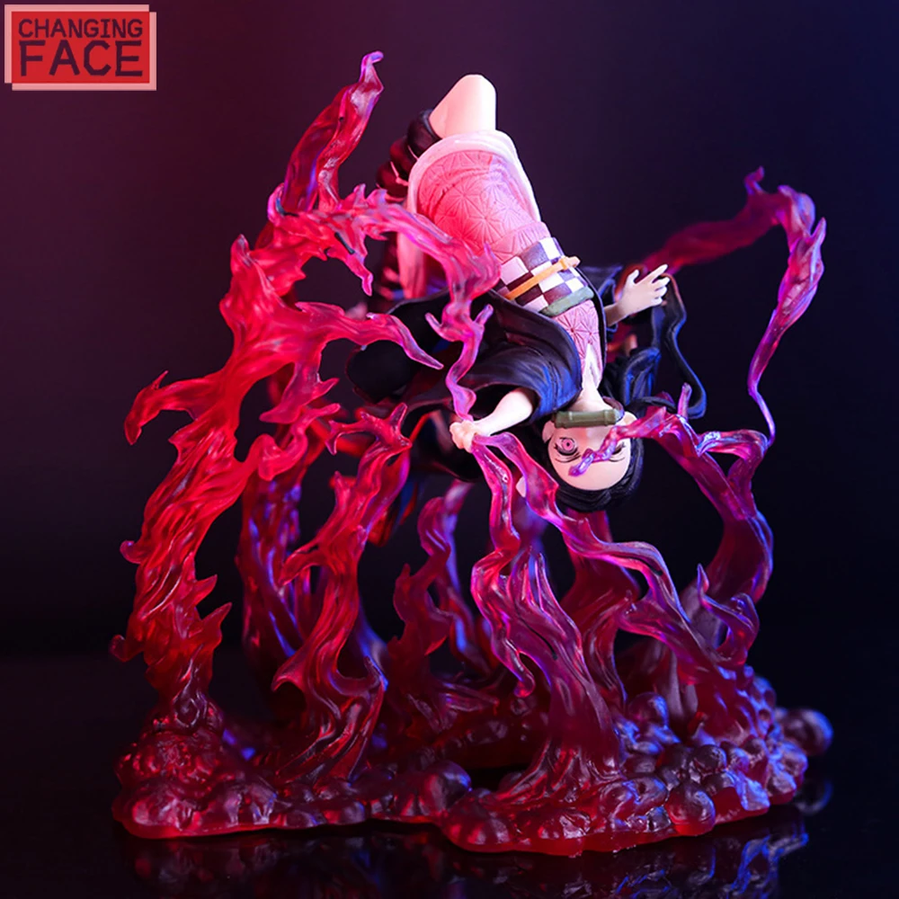 Jilijia Figura de anime Agatsuma Zenitsu Kamado Nezuko/Kamado Tanjiro Clayman, figuras de cara intercambiable, modelo de acción móvil, adornos para fanáticos regalos