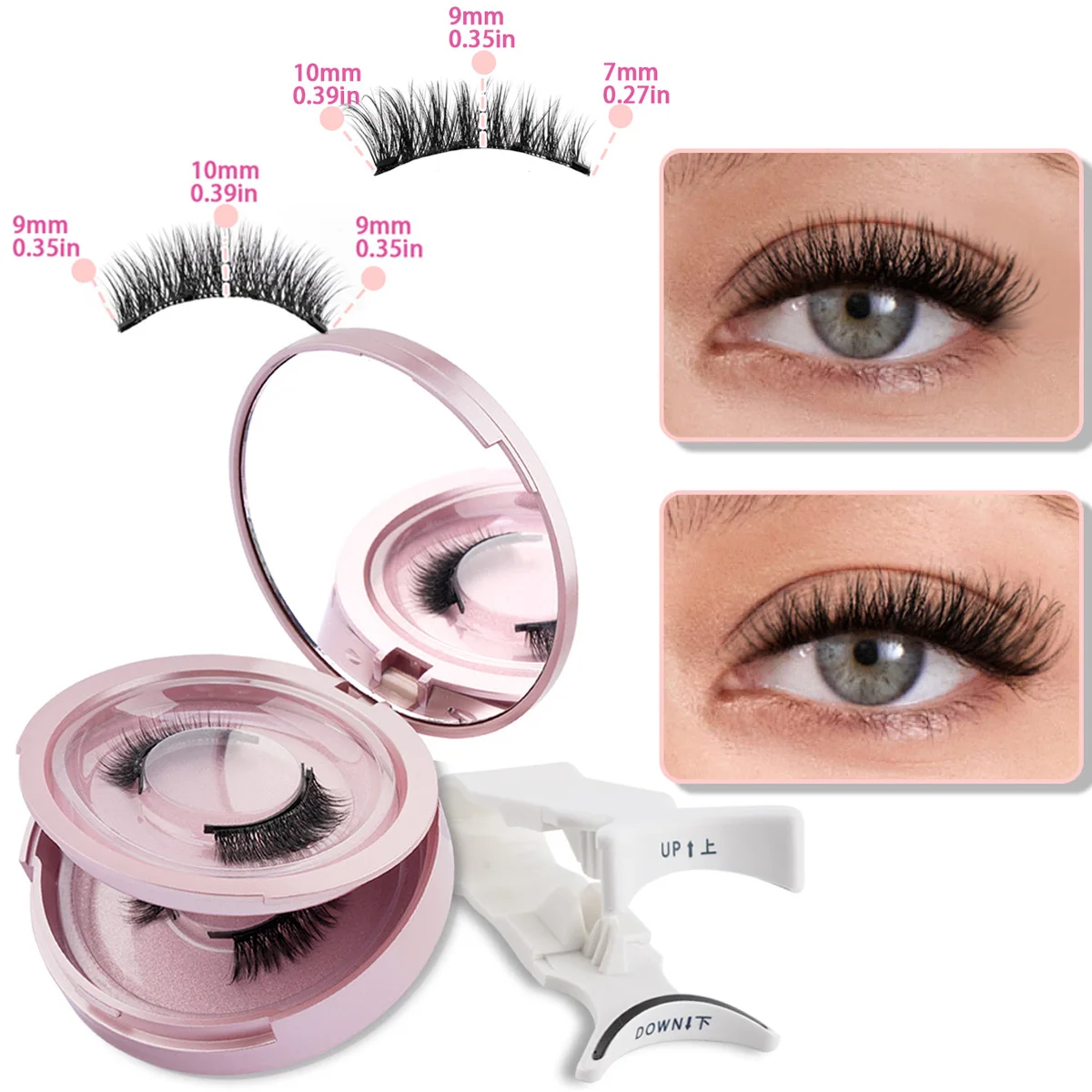 2 Pairs Reusable Magnetic Eyelashes Set fake eyelashes with Tweezers Fluffy Faux Cils Natural Long Magnetic False Eyelashes Mink Lashes Makeup