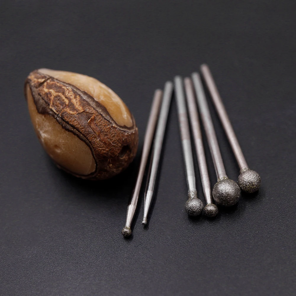 High Quality 150# 2.35mm 10pcs Ball Diamond Grinding Point Grinding Burr Durable Grinding Needle Teeth Grinding Point 10pcs 150 high quality shank 3mm emery grinding point ball sanding bits point 1mm 10mm durable grinding needle diamond burr