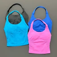 Femme vêtements de Yoga dos nu débardeurs gilet de gymnastique Push Up Sport soutiens-gorge course gilet hauts d'entraînement vêtements de Sport exercice Fitness 3
