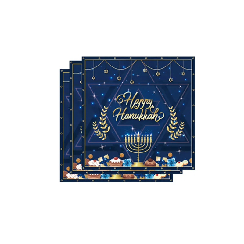 Hanukkah Disposable Dinnerware Set Plates Napkins Party Favors Paper Plates Happy Hanukkah Supplies Chanukah Tableware Decoratio