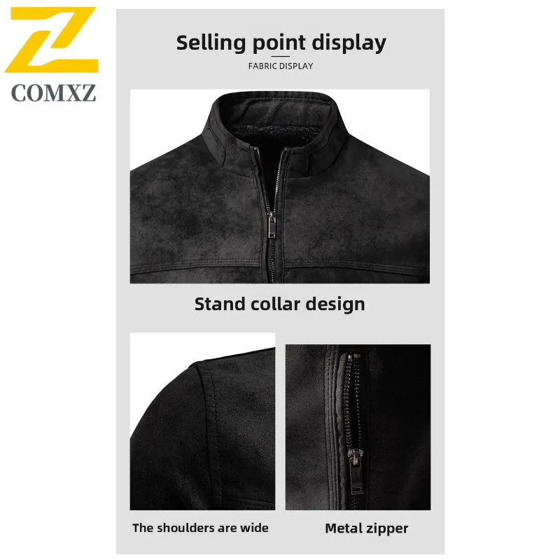 Men Vintage American Style Jacket Washed PU Leather Coat Windproof Waterproof Retro Motorcycle Style Distressed Casual Outerwear