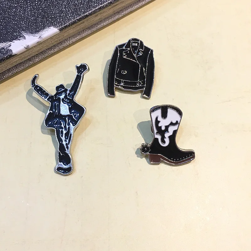 Pin Brooch M Hip Hop Dancing Suit Brooch Badge Enamel Fashion Music Brooch ewelry Fan Collect Gift