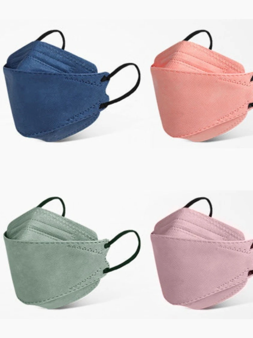 100 pieces face Masks 4d Morandi color fish shaped four layer color dust and droplet preve маска  mascarillas  masque 2