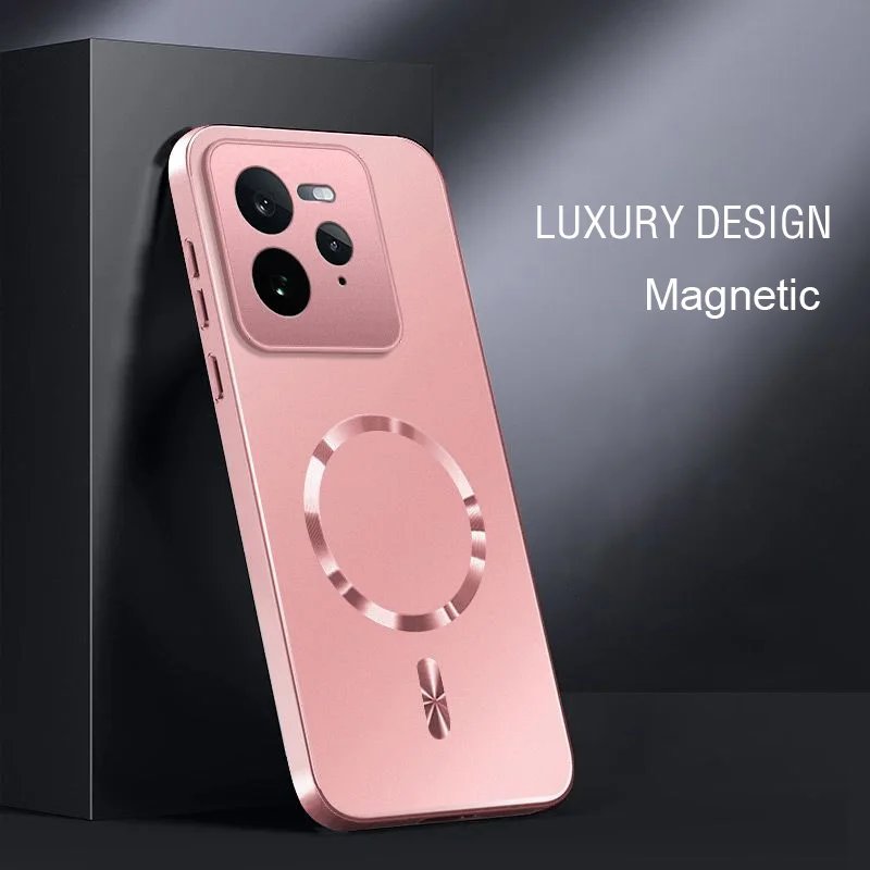 Magnetic Matte Silicone Shockproof Case with Wireless Charging Compatibility