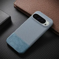 Luxury Matte Cotton Linen Soft Leather Phone Case - Frameless Anti - Fingerprint Shockproof Cover for Pixel 10 (Blue)