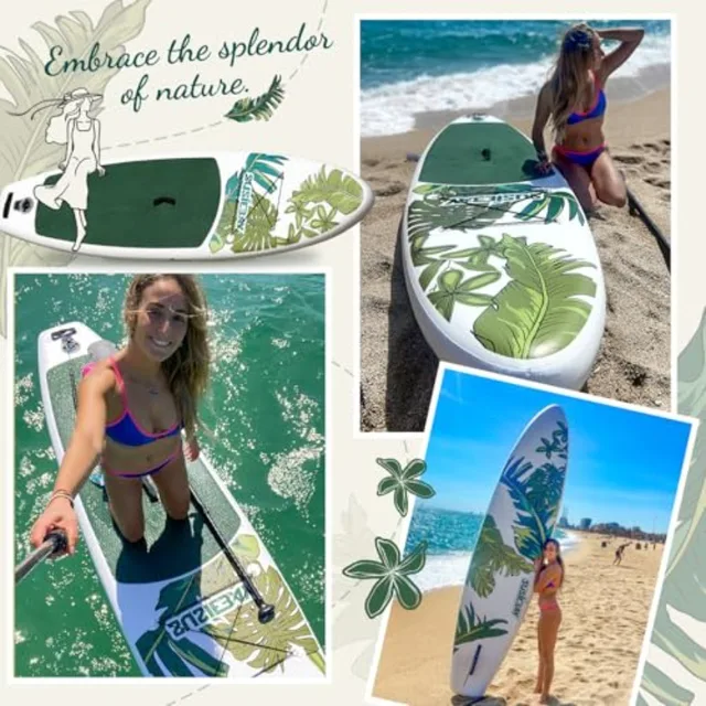 Inflatable Stand Up Paddle Board for adults and youth 11ft/10'6 black with gray accents ultra-durable PVC drop-stitch construct